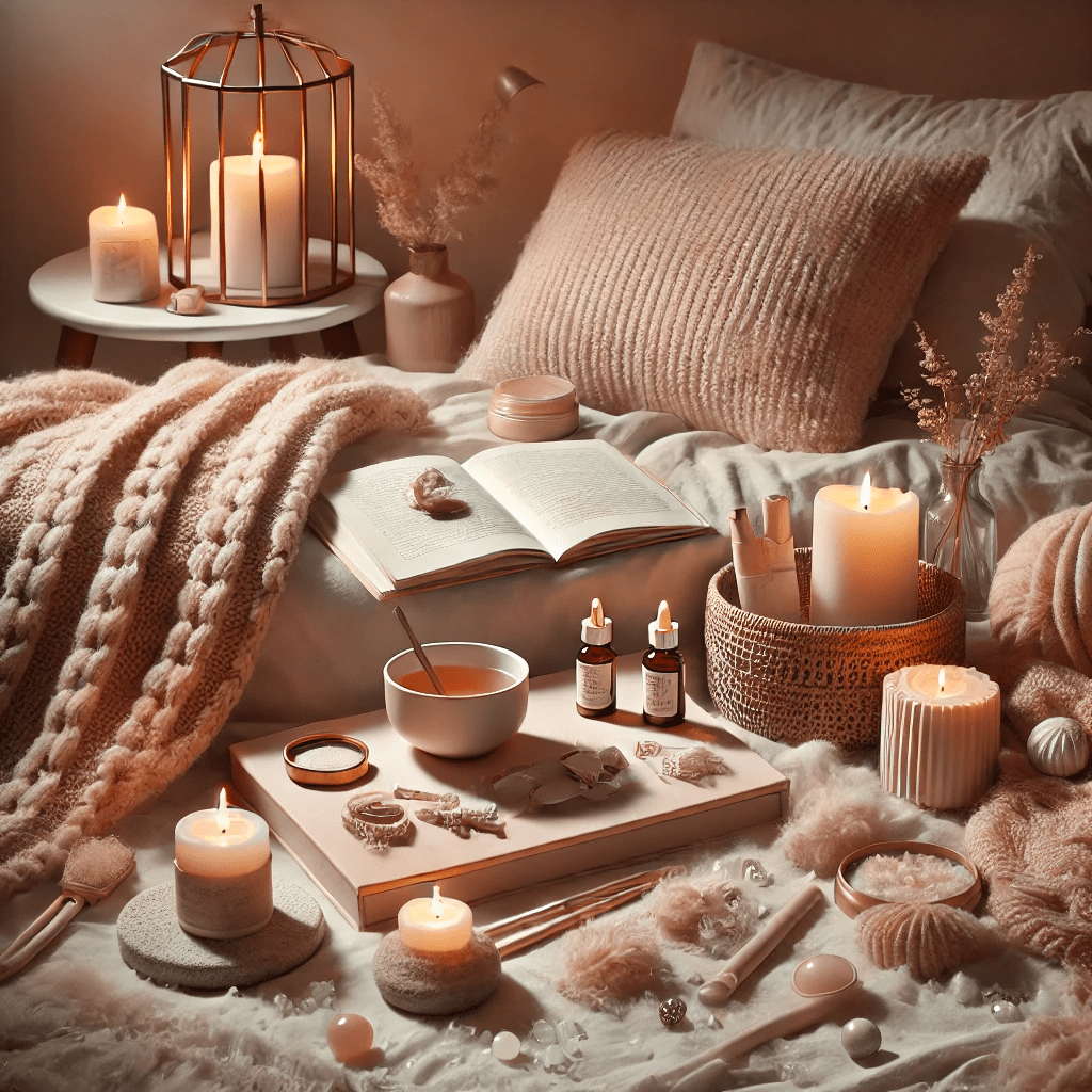 This image conveys what most people believe real self care and self care activities looks. However , real self care is not scented candles or applying face mask in every case.