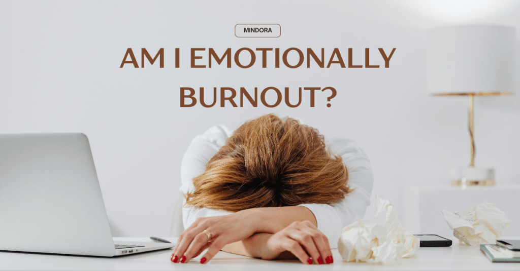 A person looking contemplative, surrounded by crumpled papers, symbolizing feelings of emotional burnout and exhaustion.